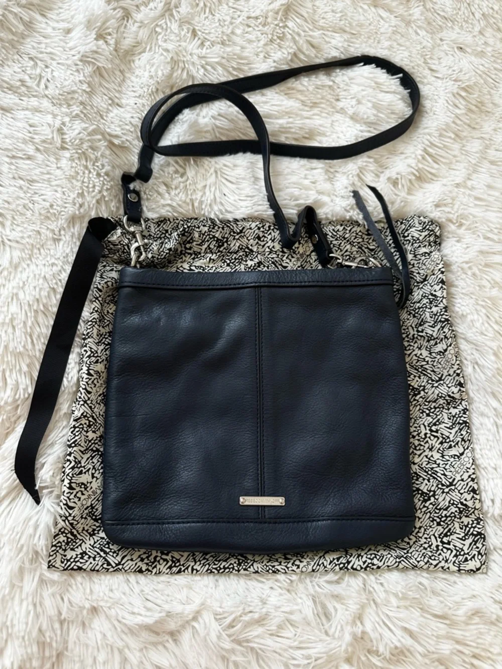 REBECCA MINKOFF Sapphire Blue Leather Crossbody Shoulder Bag Dust